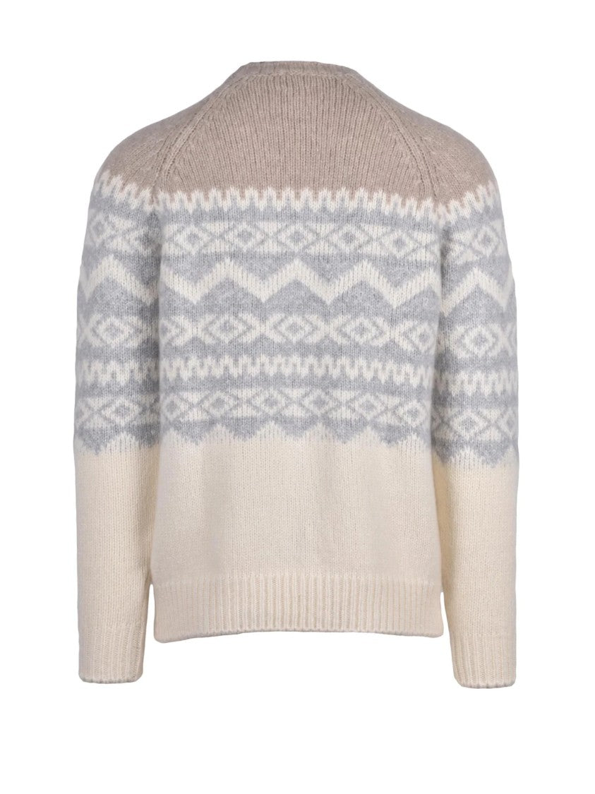 Eleventy Cashmere And Silk Blend Crewneck Sweater With Raglan Sleeves