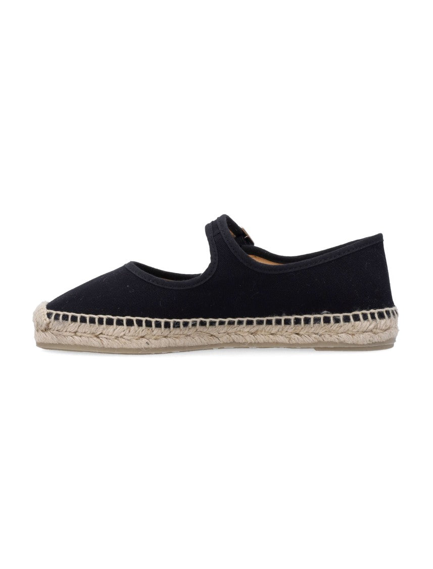 Castaner Classic Black Espadrille With Braided Jute Sole
