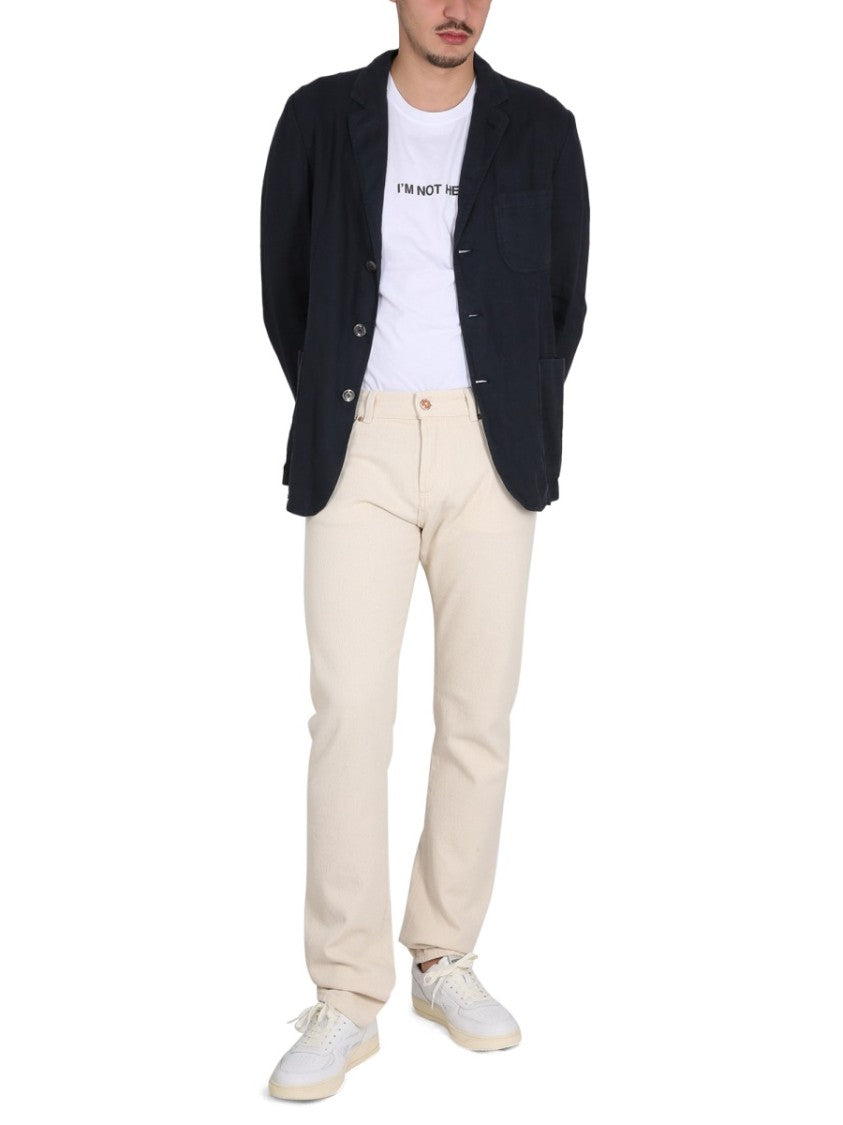 Aspesi Straight-Leg Denim Jeans With Button