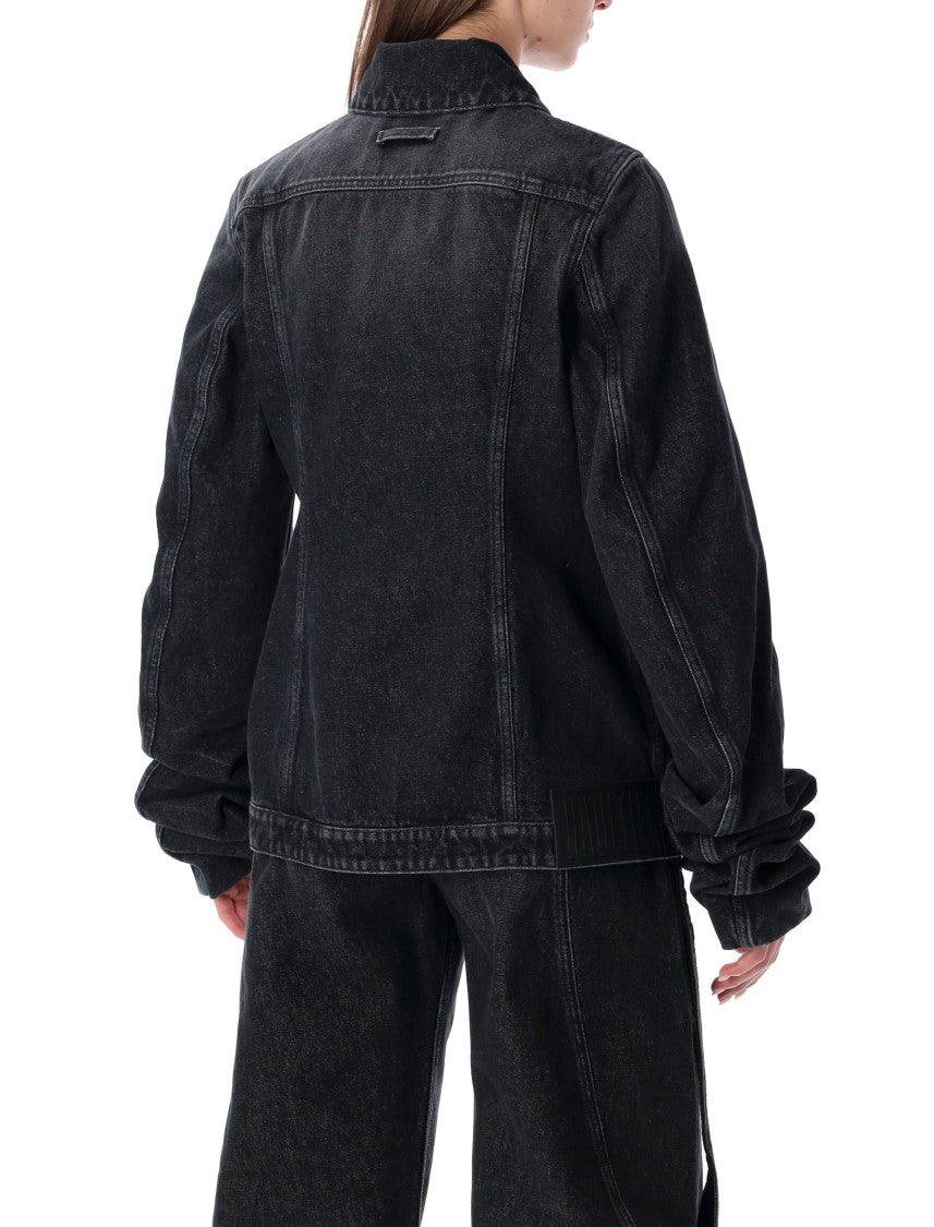 Jean Paul Gaultier Black Oversized-Sleeve Denim Jacket