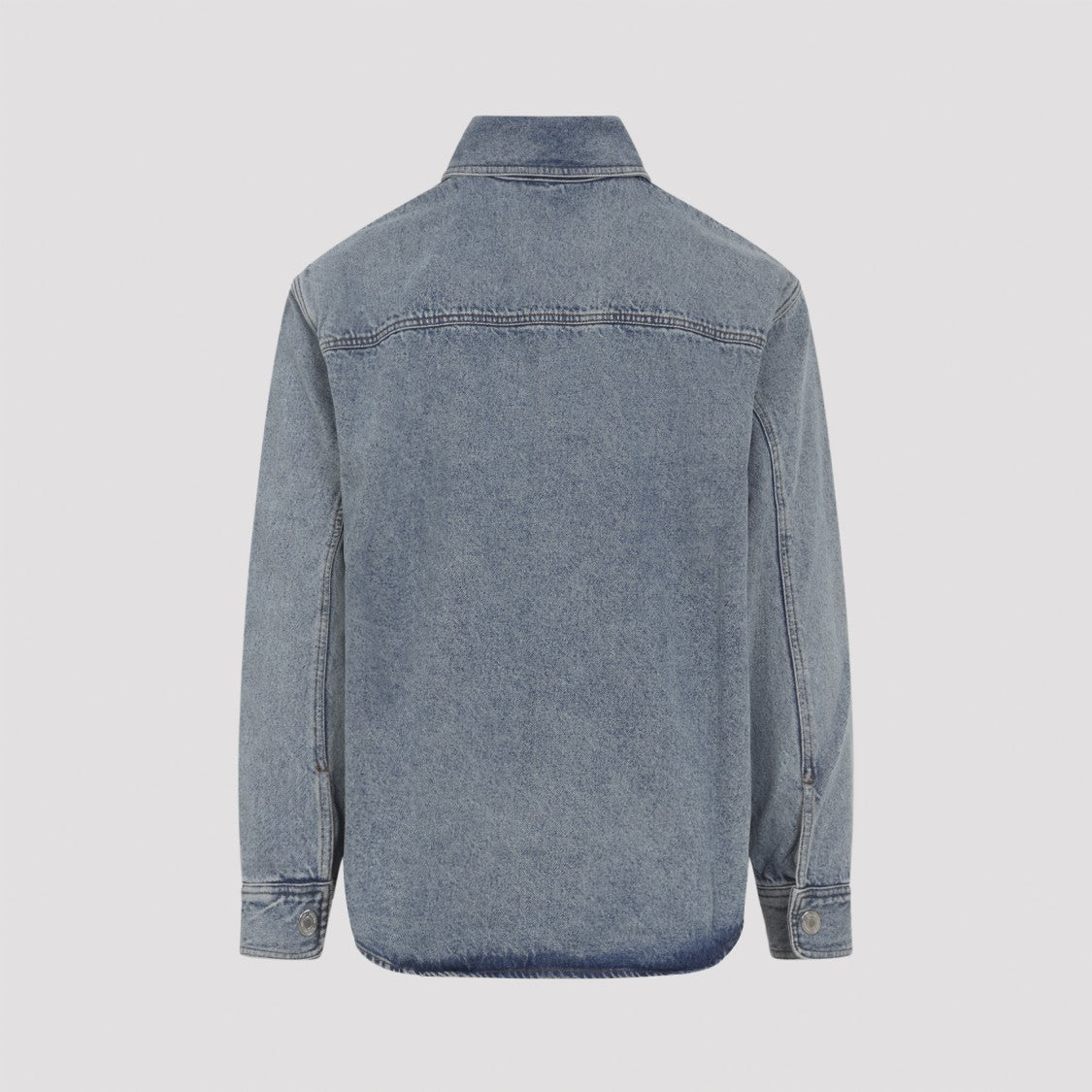 Ami Paris Faded Blue Cotton Denim Shirt