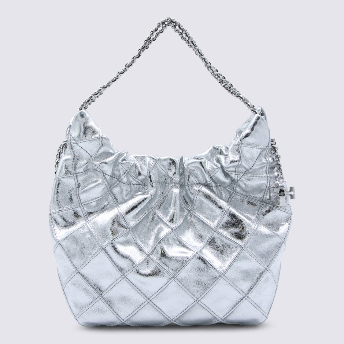 Tory Burch Silver Leather Crossbody Bag
