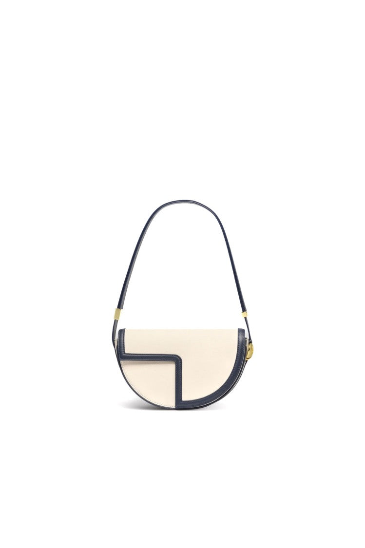 Patou Half-Circle Leather And Canvas Handbag