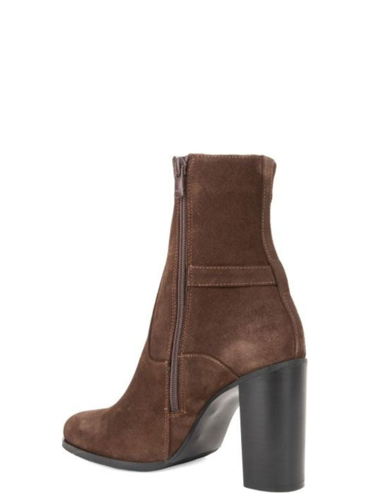 Sergio Moretti Brown Classic Decorative Buckle Suede Ankle Boots