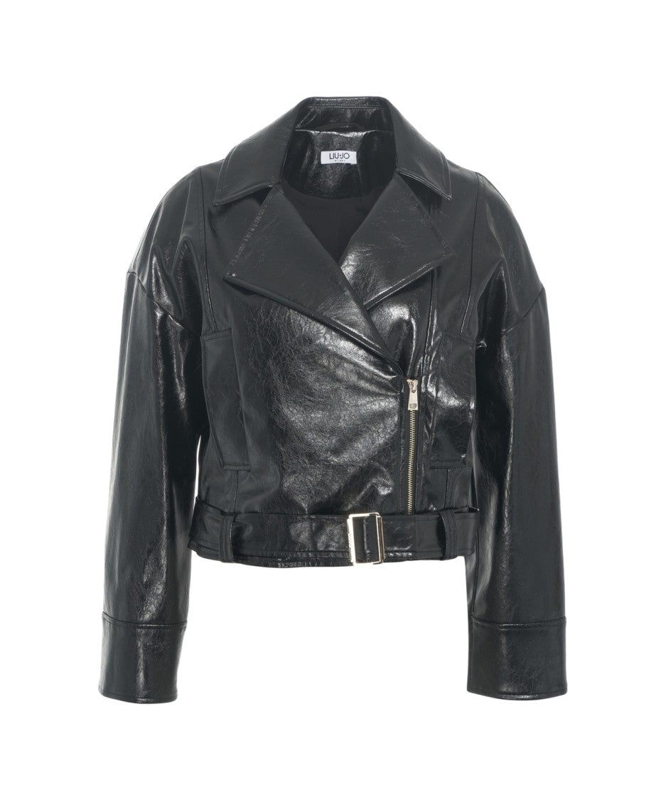 Liu Jo Biker Jacket With Glossy Finish