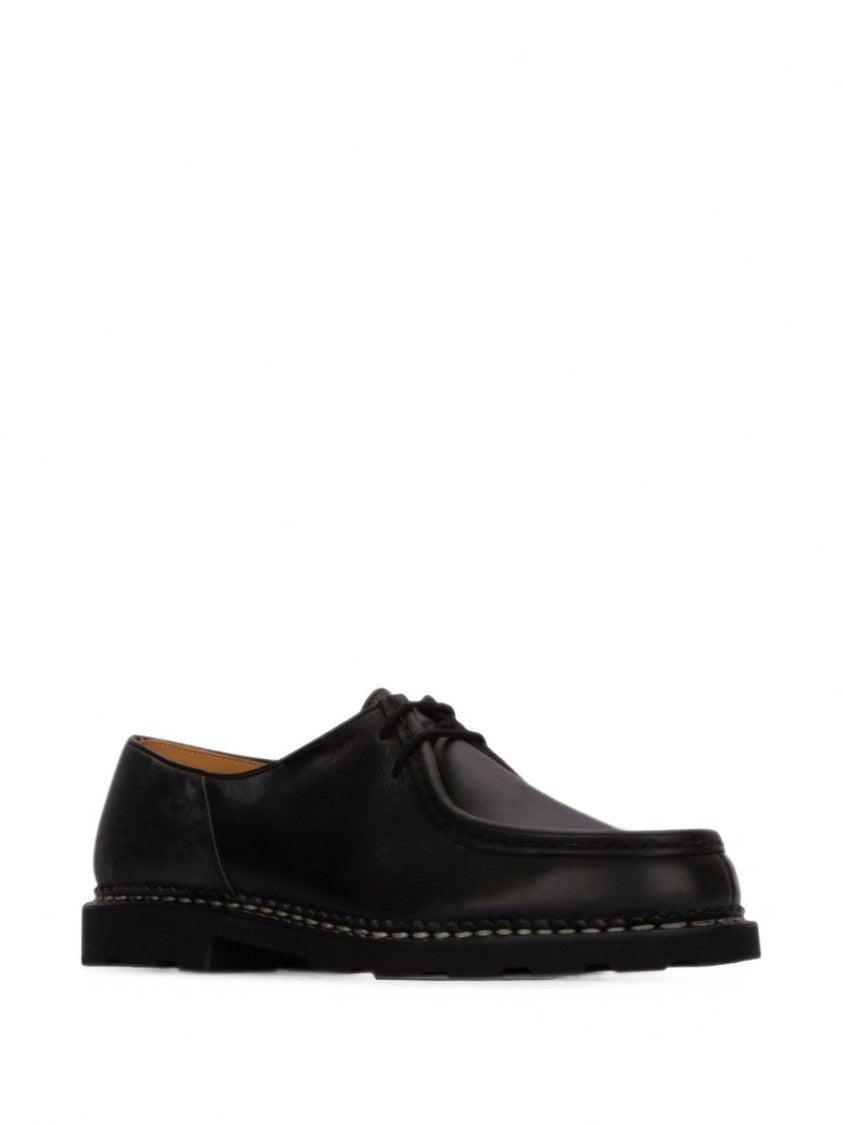 Paraboot Lace-Up Moccasin Smooth Leather Flats