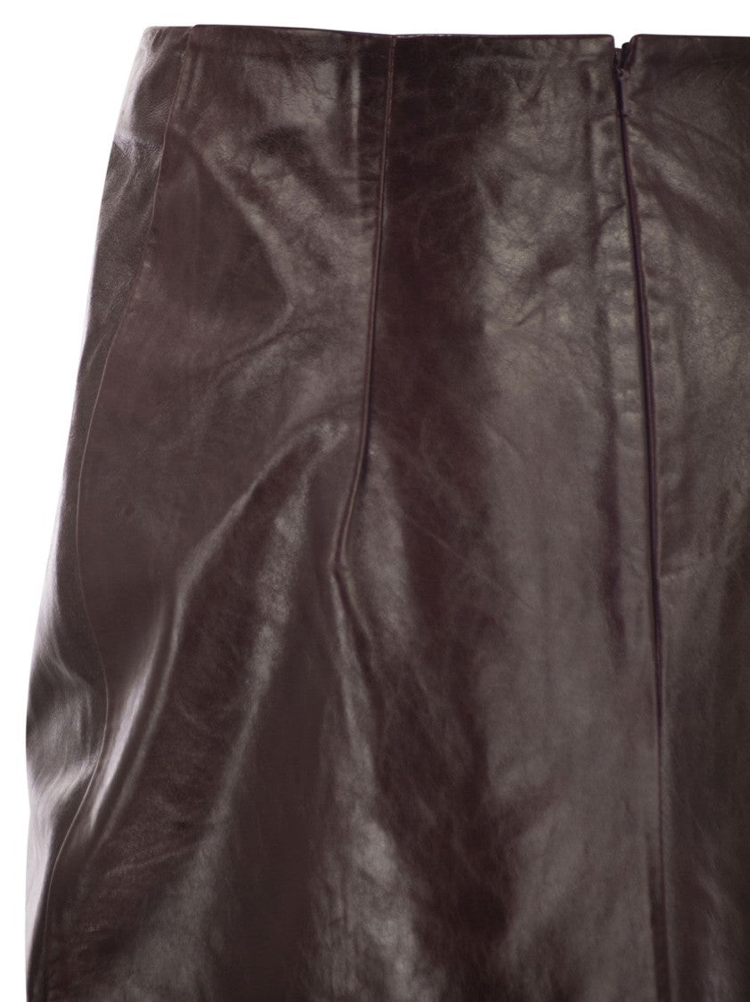 Sportmax Afa - Leather Midi Skirt