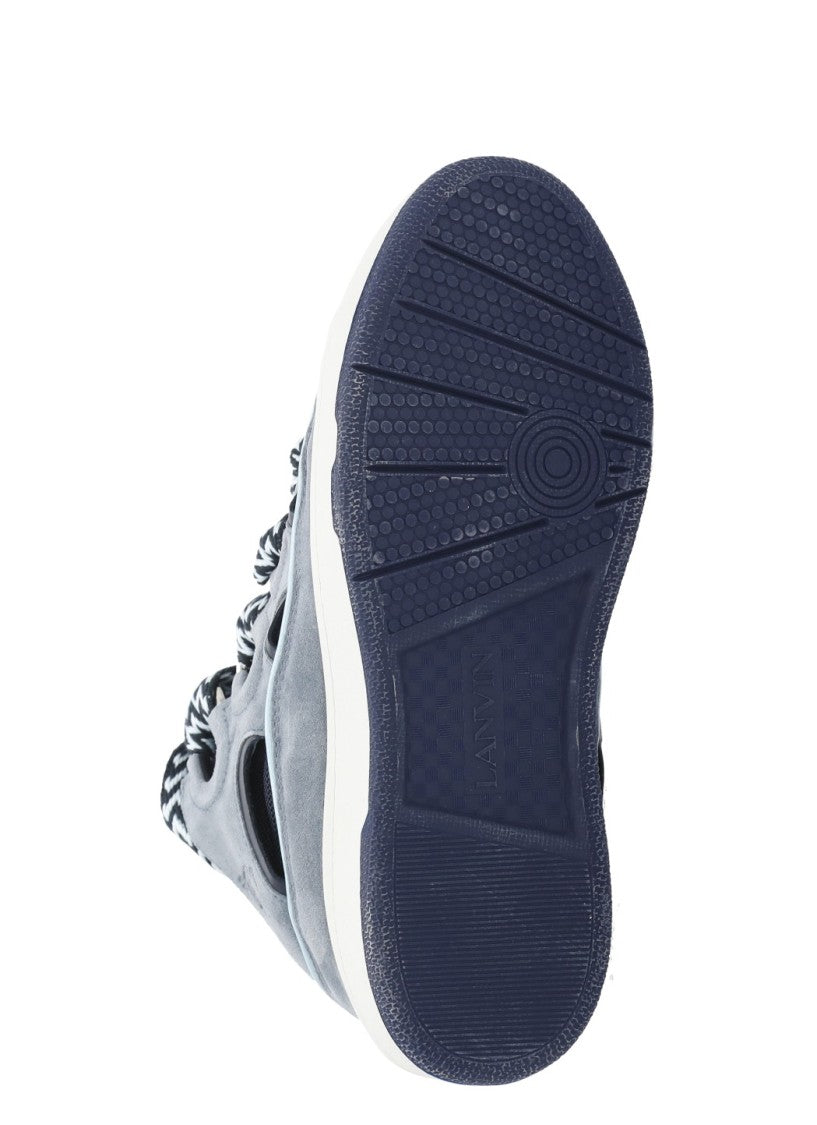 Lanvin Blue Curb Leather Sneakers