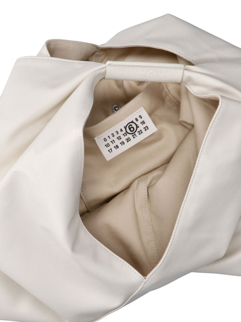 Mm6 By Maison Margiela White Medium Japanese Smooth Faux Leather Bag