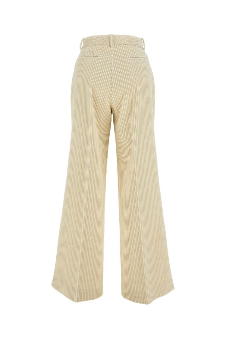 Parosh Wide-Leg Corduroy Trousers With Vertical Ribbed Texture