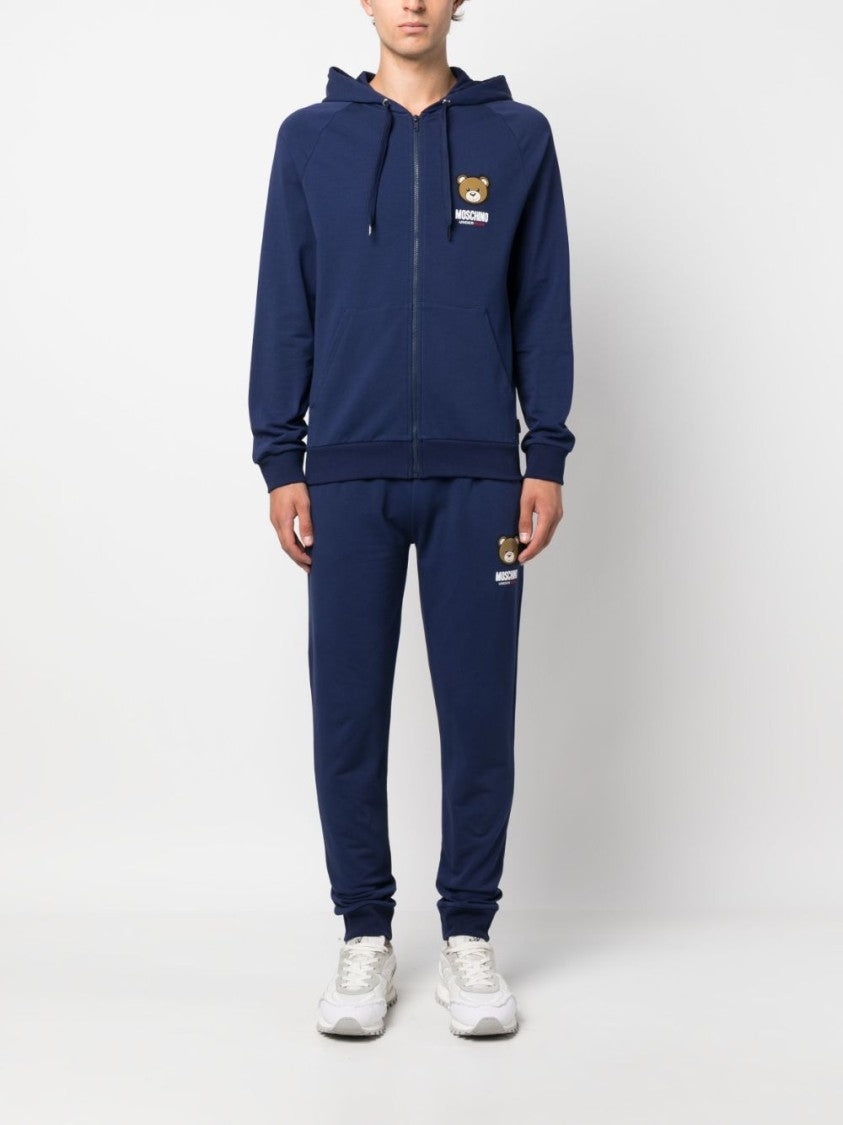 Moschino Navy Blue Stretch-Cotton Trousers