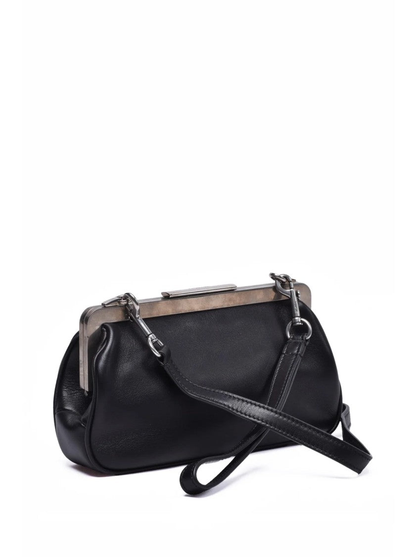 Max Mara Black Maxmaraclasp Xs Leather Shoulder Bag
