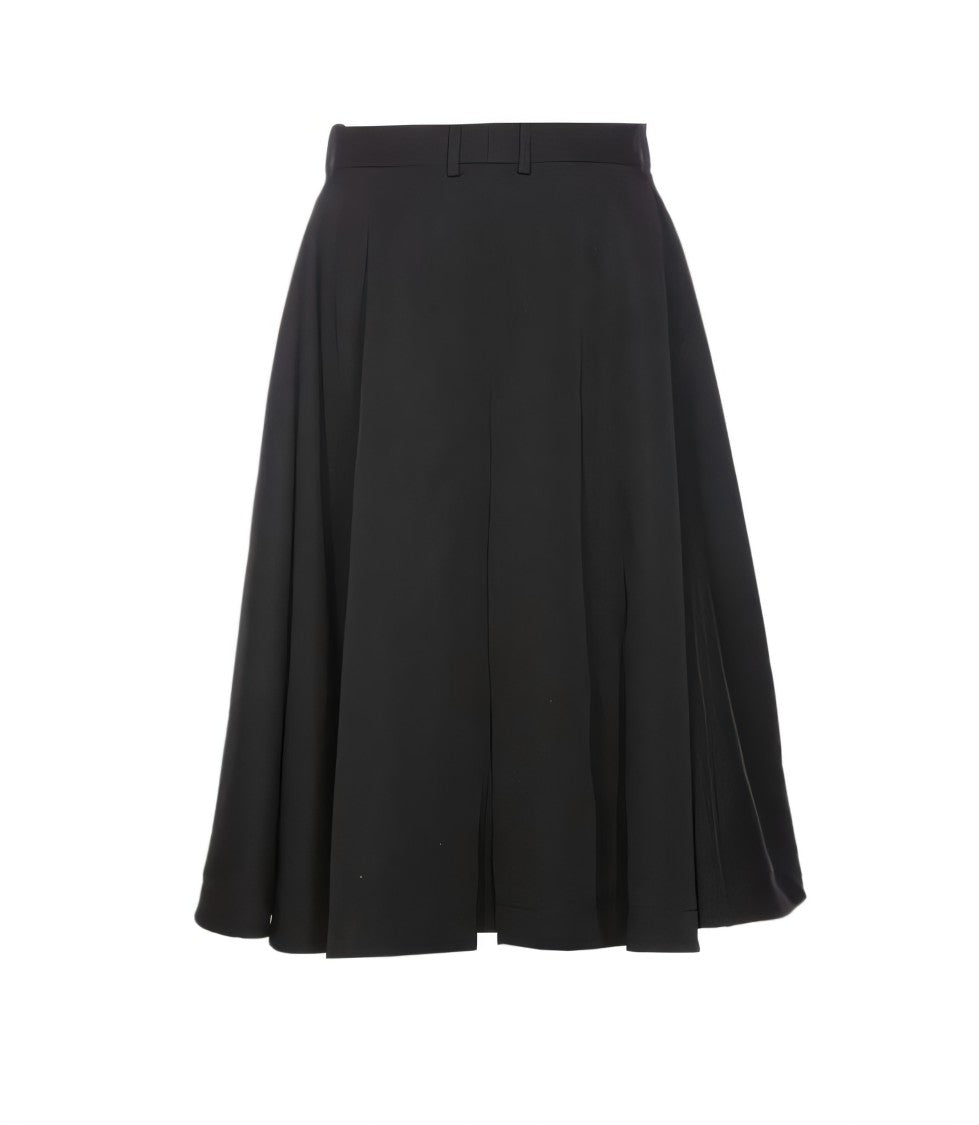 Bottega Veneta A-Line Midi Skirt With Pleated Flow And Tailored Waistband