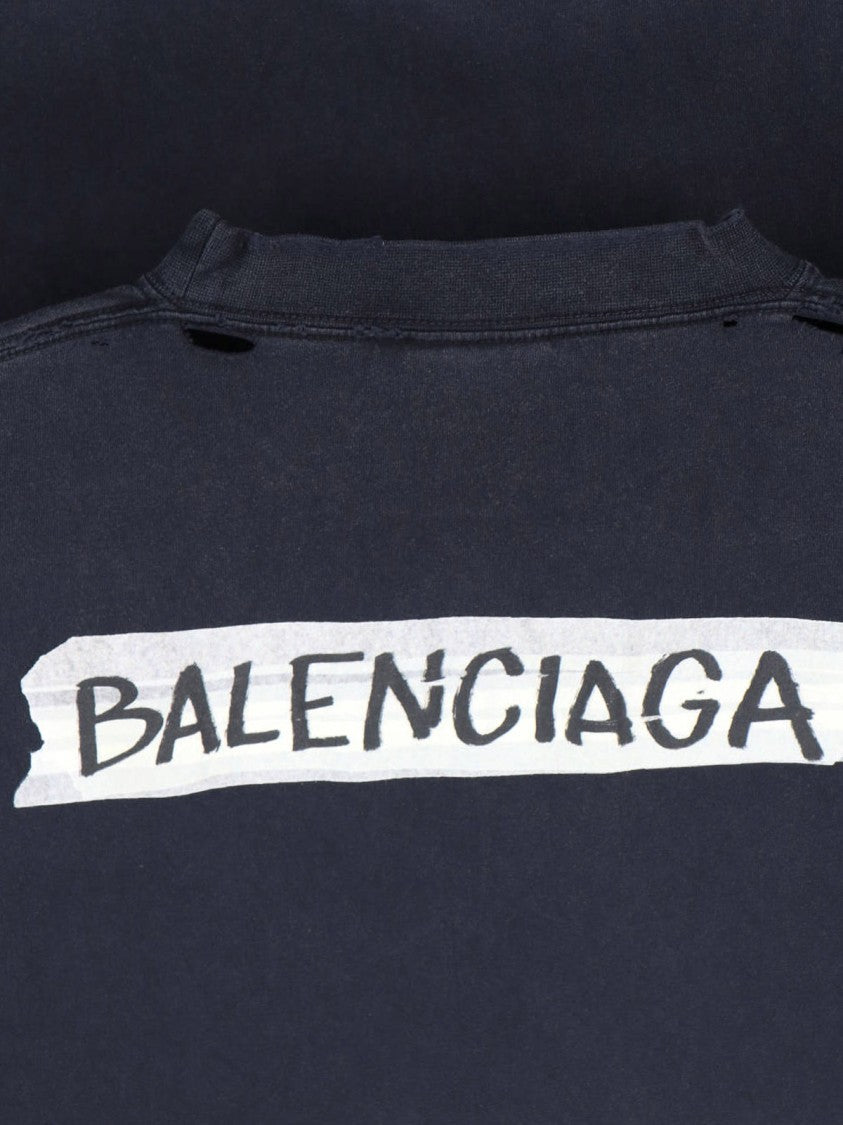 Balenciaga "Masking Tape" Long Sleeve T-Shirt – Black