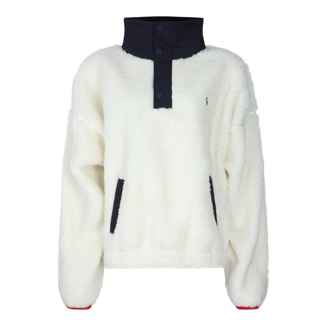 Polo Ralph Lauren Plush Off-White Knit Sweater With Teddy Bear Graphic