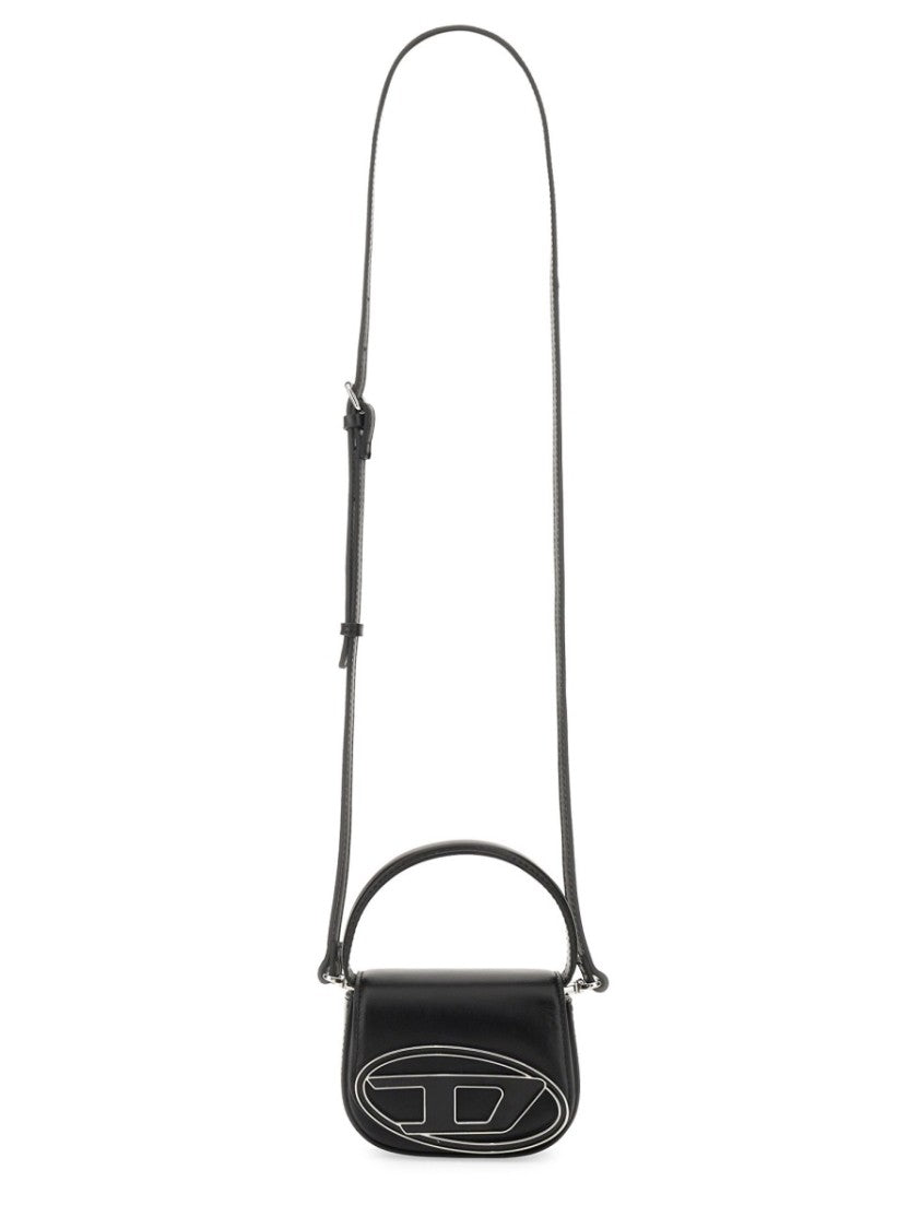 Diesel Compact Black Leather Shoulder Bag With Structured Silhouette