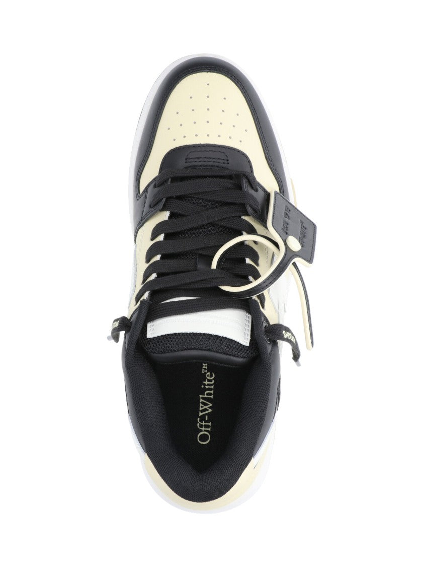 Off-White Glow-In-The-Dark Leather Sneakers With Iconic Logo Details