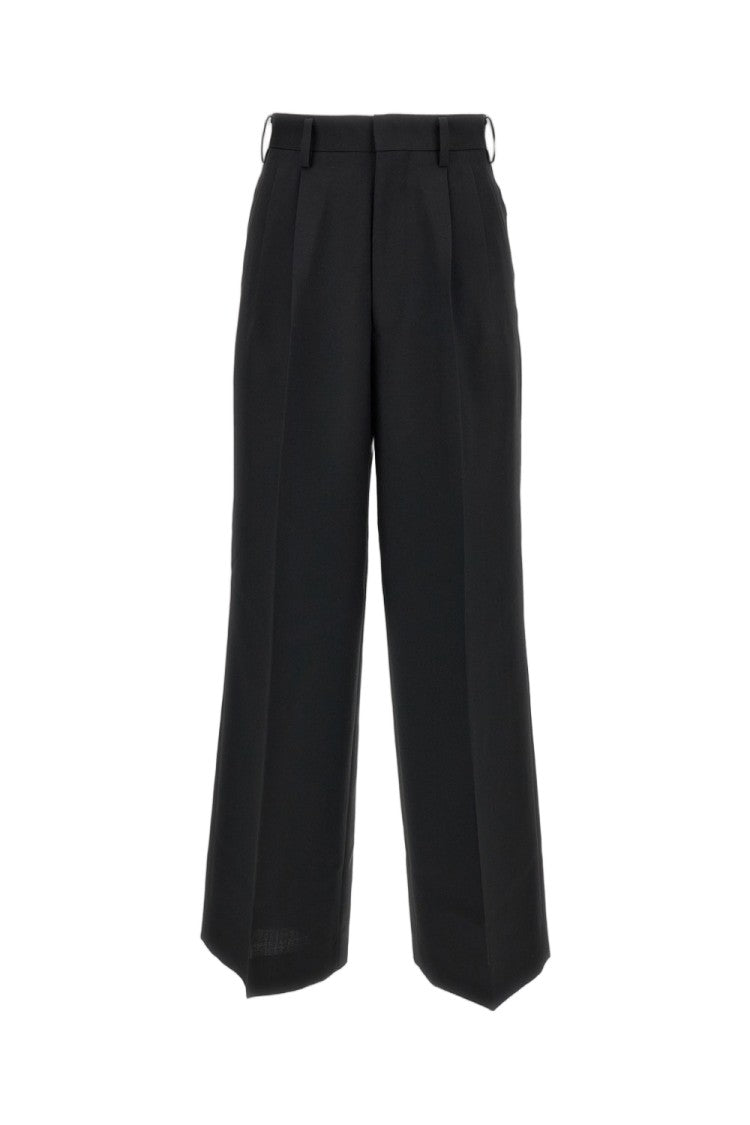 Junya Watanabe High-Rise Wide-Leg Wool Trousers With Pressed Crease