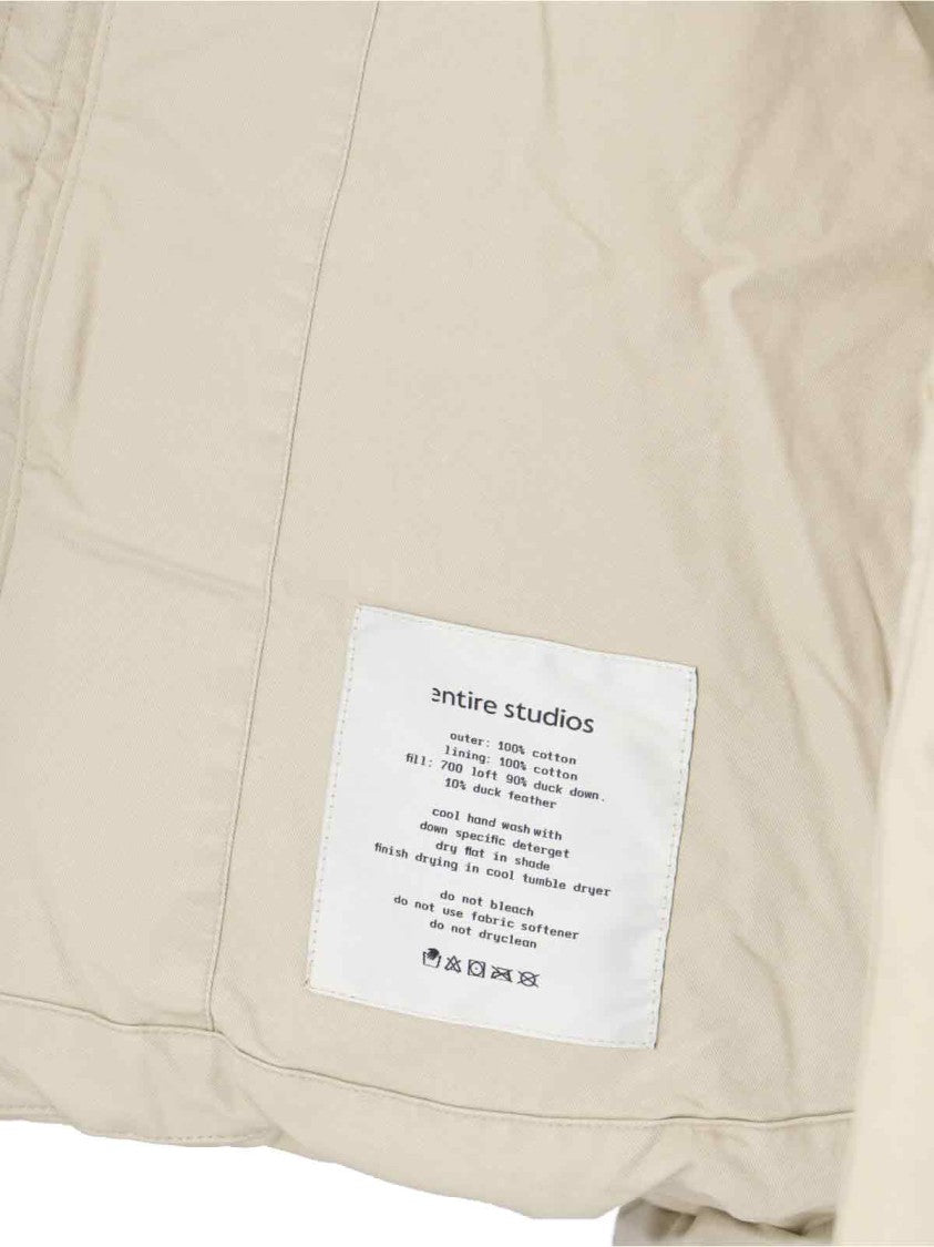 Entire Studios "Mml" Down Jacket In Cream Cotton