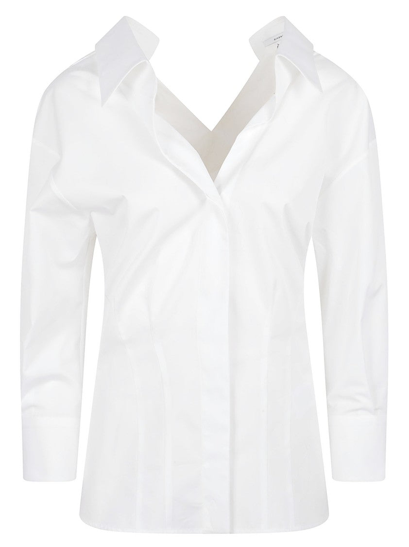 Givenchy Crisp White Shirt With Deep V-Neckline