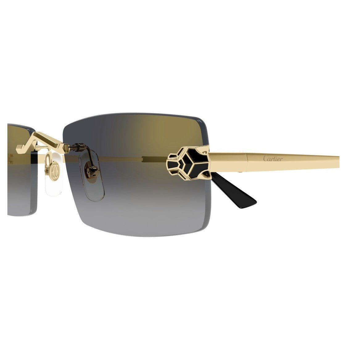 Cartier Rimless Rectangular Sunglasses With Gradient Lenses