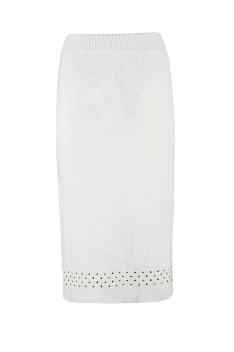 Simona Corsellini Knit Sheath Skirt - White
