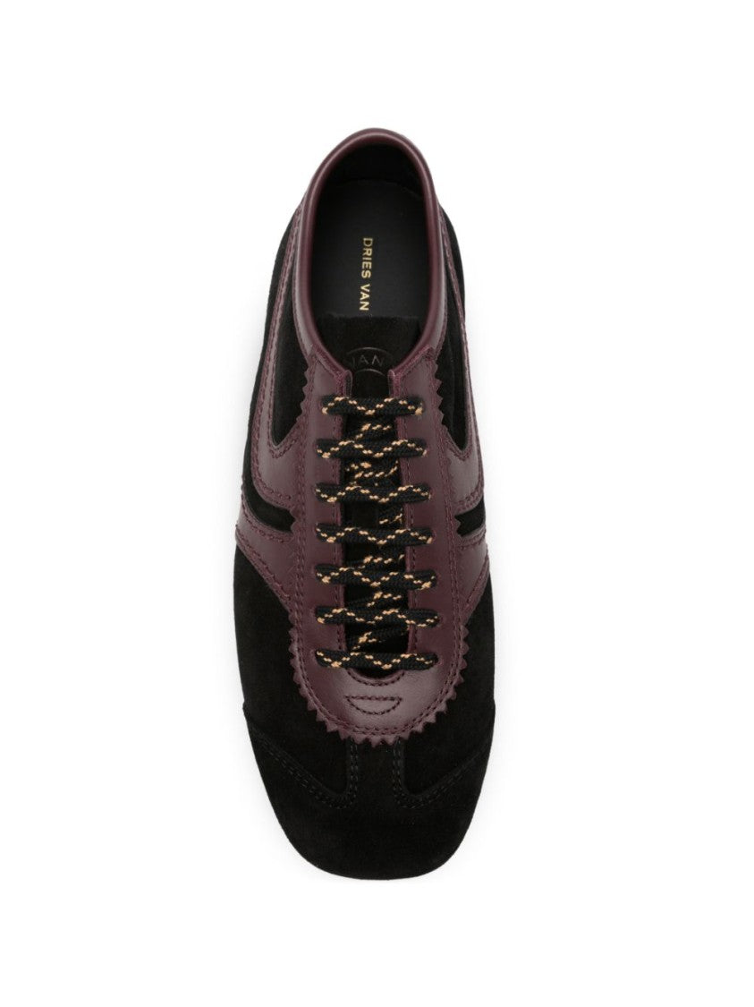 Dries Van Noten Black Low-Profile Calf Suede Shoes
