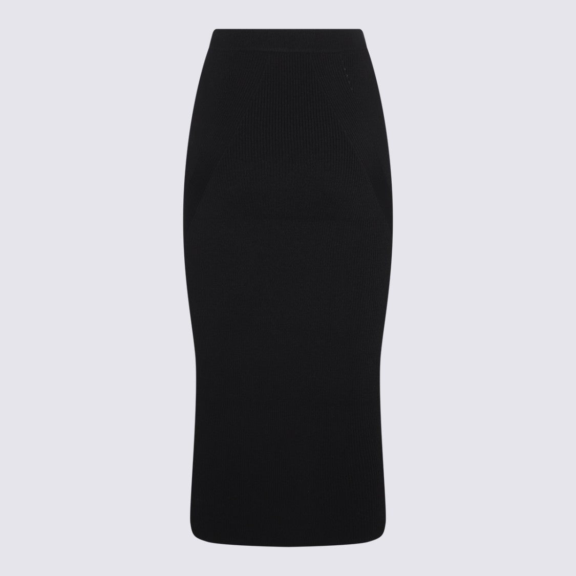 Alexander Mcqueen Fitted Midi Skirt With High Waist And Ribbed Detailing