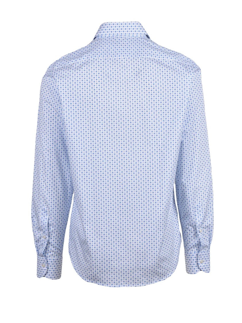 Ghirardelli White Blue Patterned Shirt