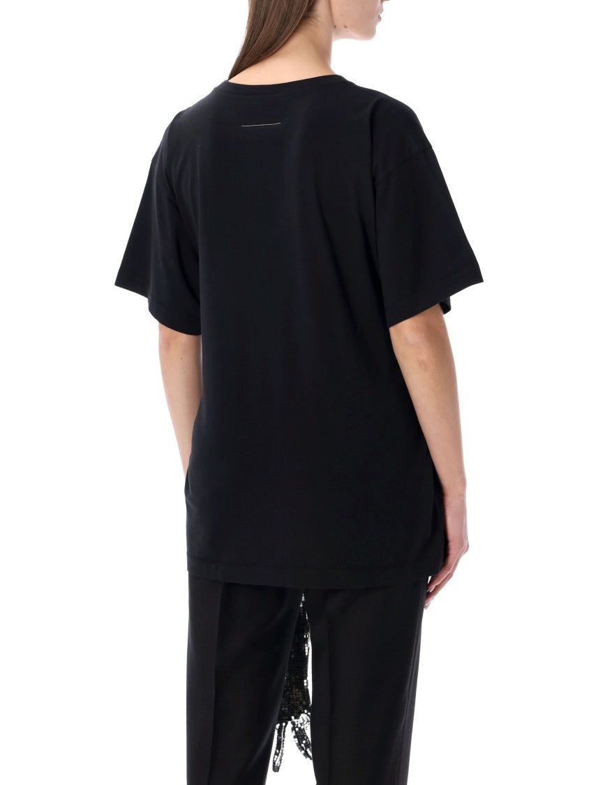 Mm6 By Maison Margiela Oversized Sequin Gloves T Shirt