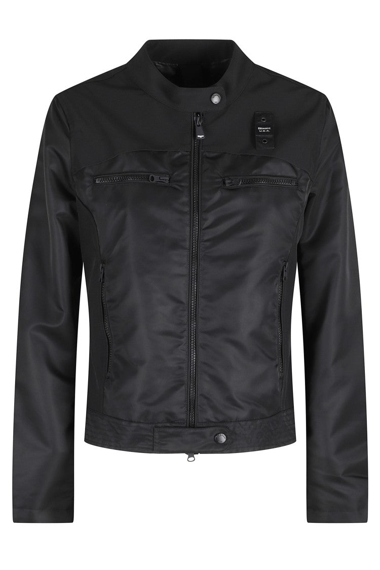 Blauer Black Melba Glitter Patch Zipped Polyamide Jacket