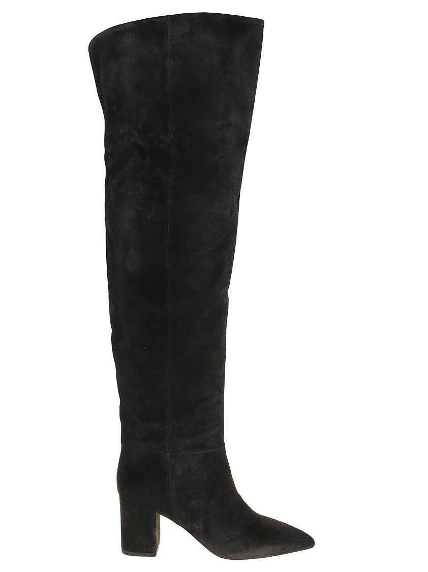 Paris Texas Black Anja Over-The-Knee Suede Calfskin Boots