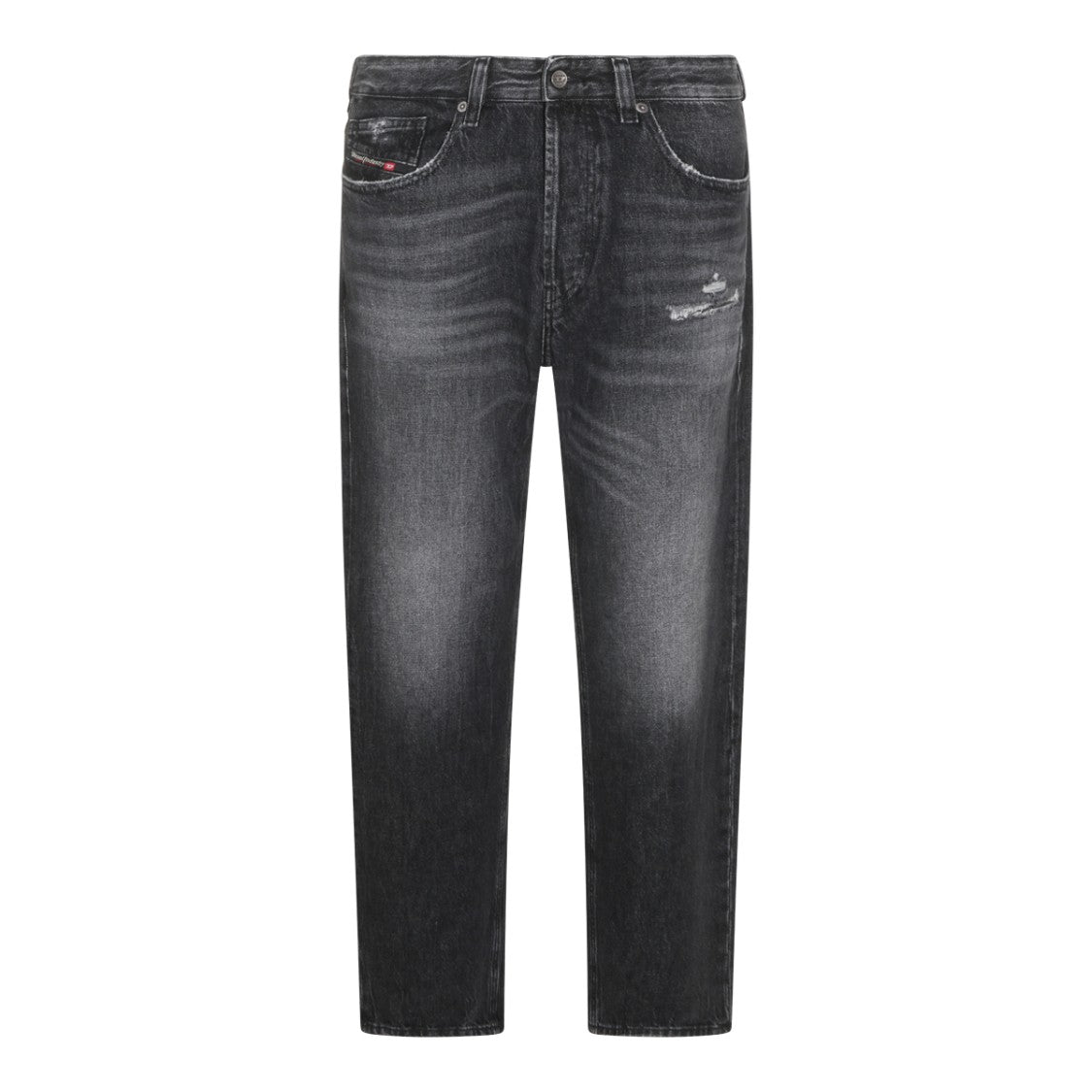 Diesel Dark Grey Washed Cotton Straight Fit D-Macs Jeans