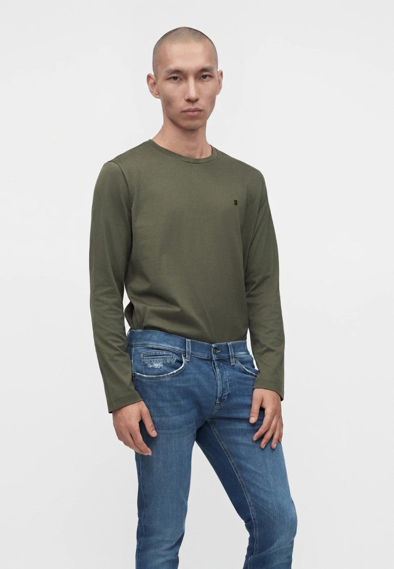 Dondup Classic Slim-Fit Medium Blue Distressed Jeans