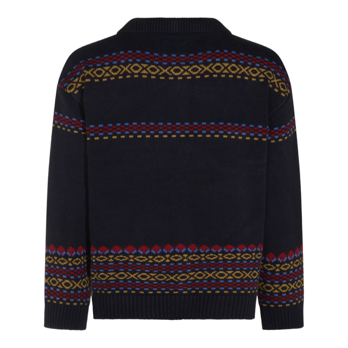 Found Full-Zip Sweater With Horses And Floral Motifs