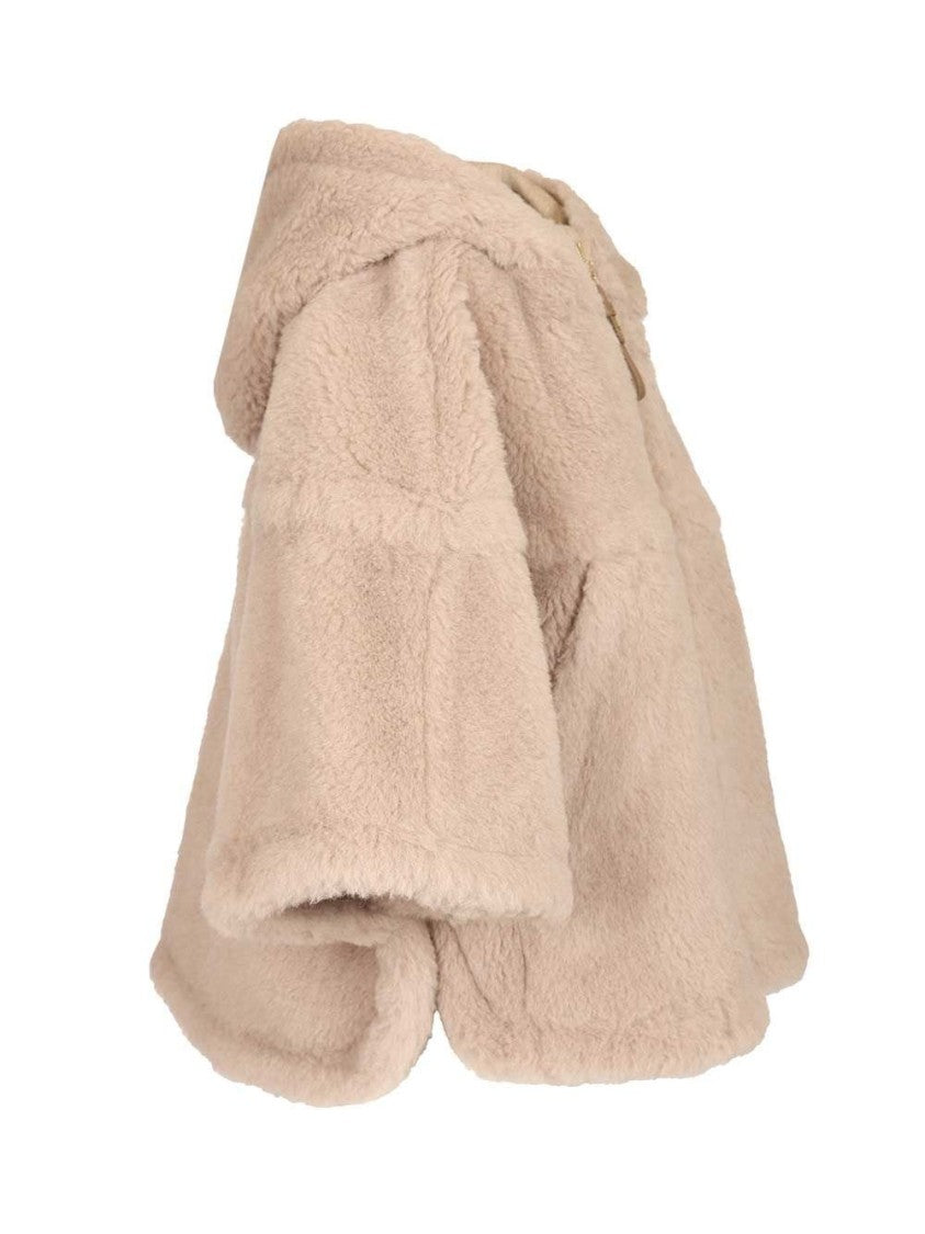 Max Mara Plush Cape-Style Jacket With Hood