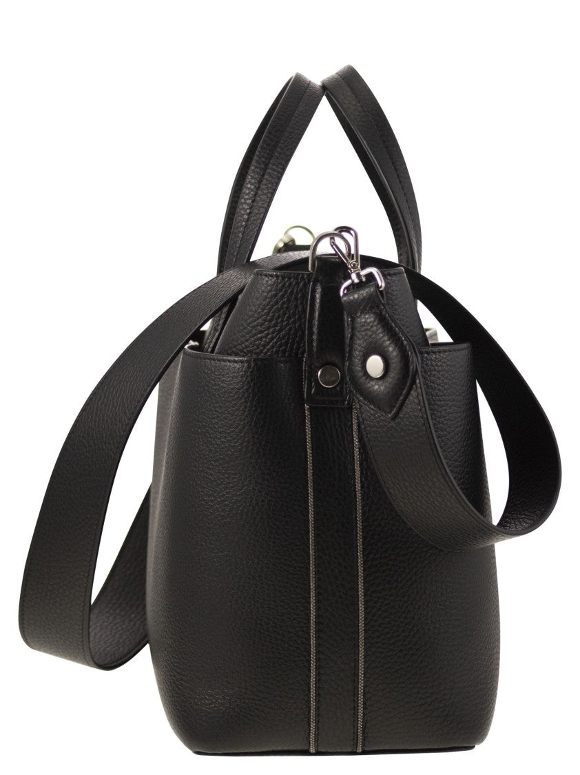 Fabiana Filippi Leather Bag With Diamond Thread