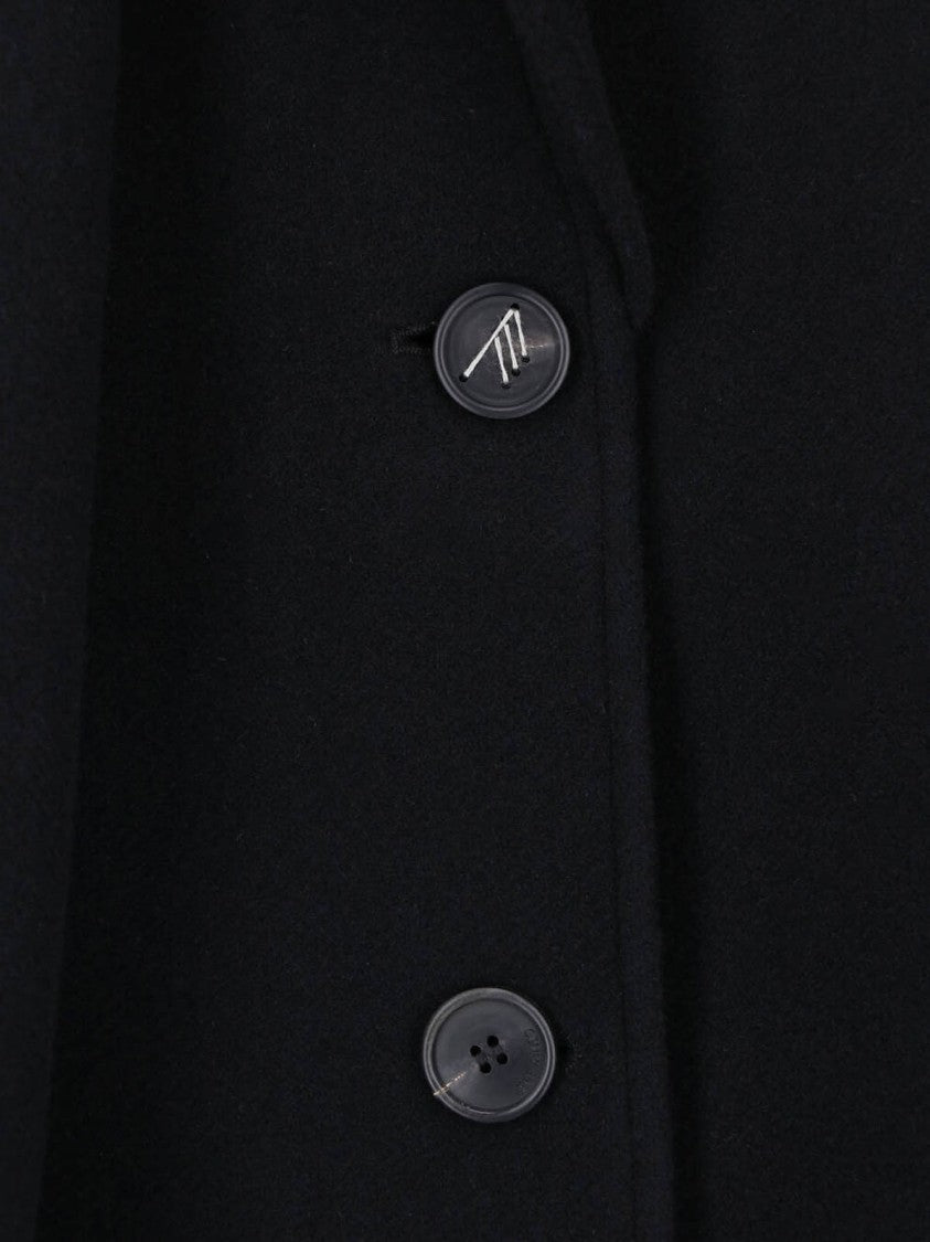 The Attico Long Black Coat With Tailored Fit
