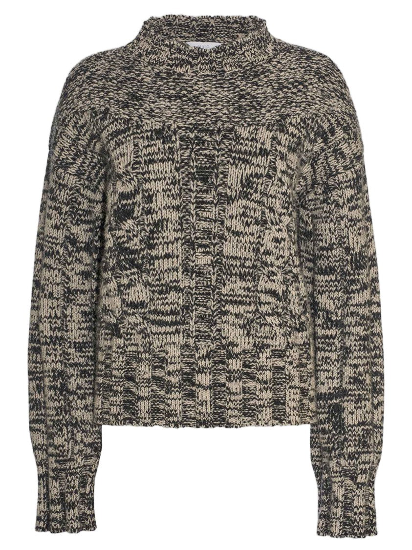 Malo Wool And Cashmere Sweater With High Neck And Mélange Finish