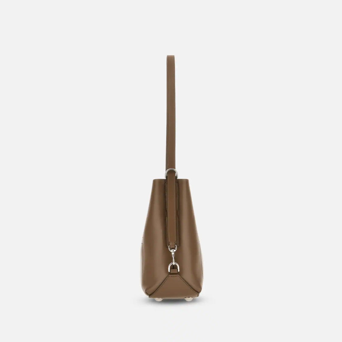 Hogan Compact Hobo Bag In Natural Beige Leather