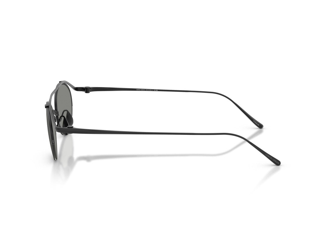 Giorgio Armani Black 0Ar6172t Titanium Double Bridge Round Sunglasses