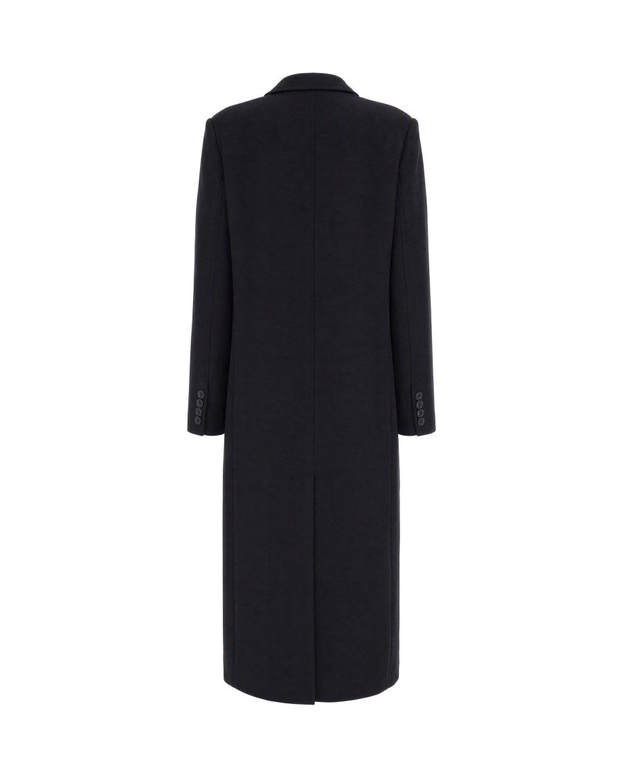 Max Mara Double-Breasted Notch Lapel Central Vent Wool Coat