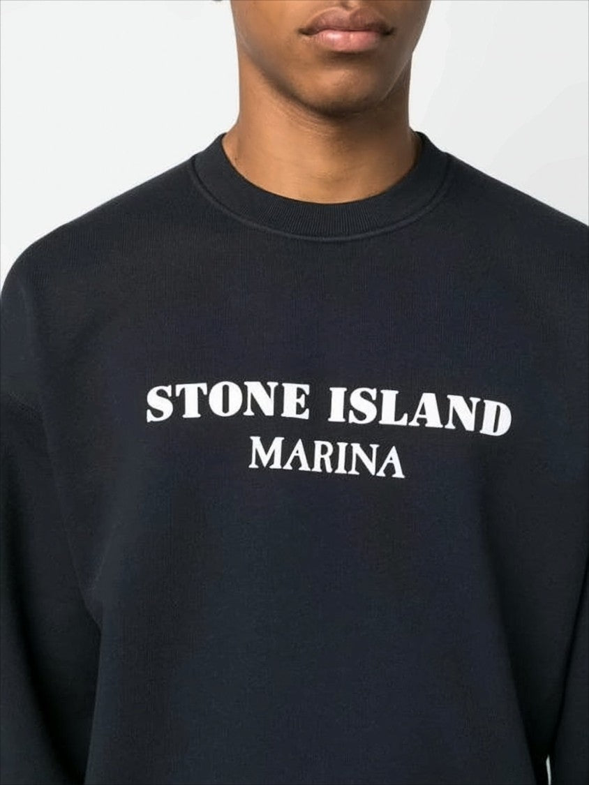 Stone Island Relaxed Fit Long-Sleeve Black Sweatshirt
