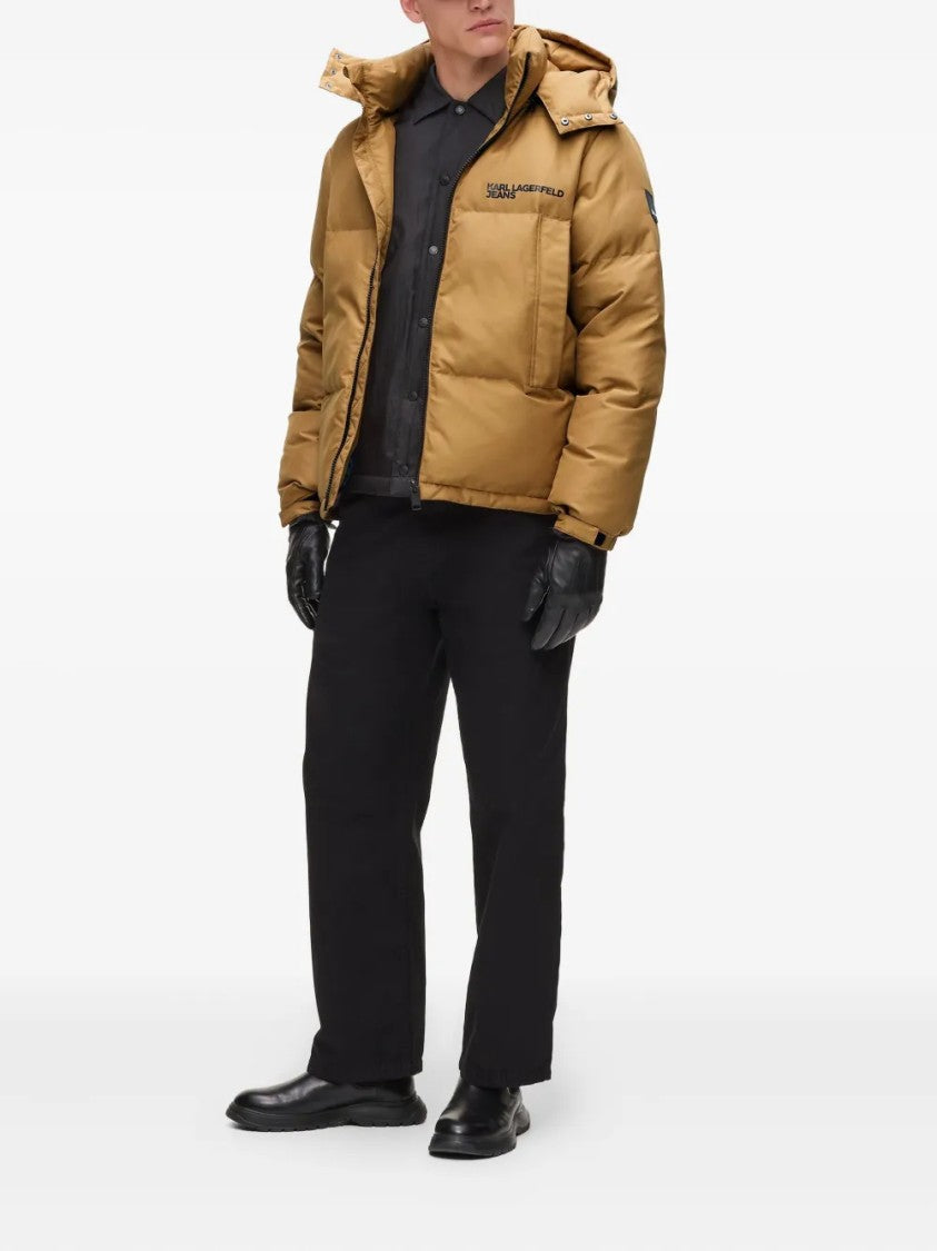 Karl Lagerfeld Minimalistic Black Giubbino Jacket With Zipper Closure