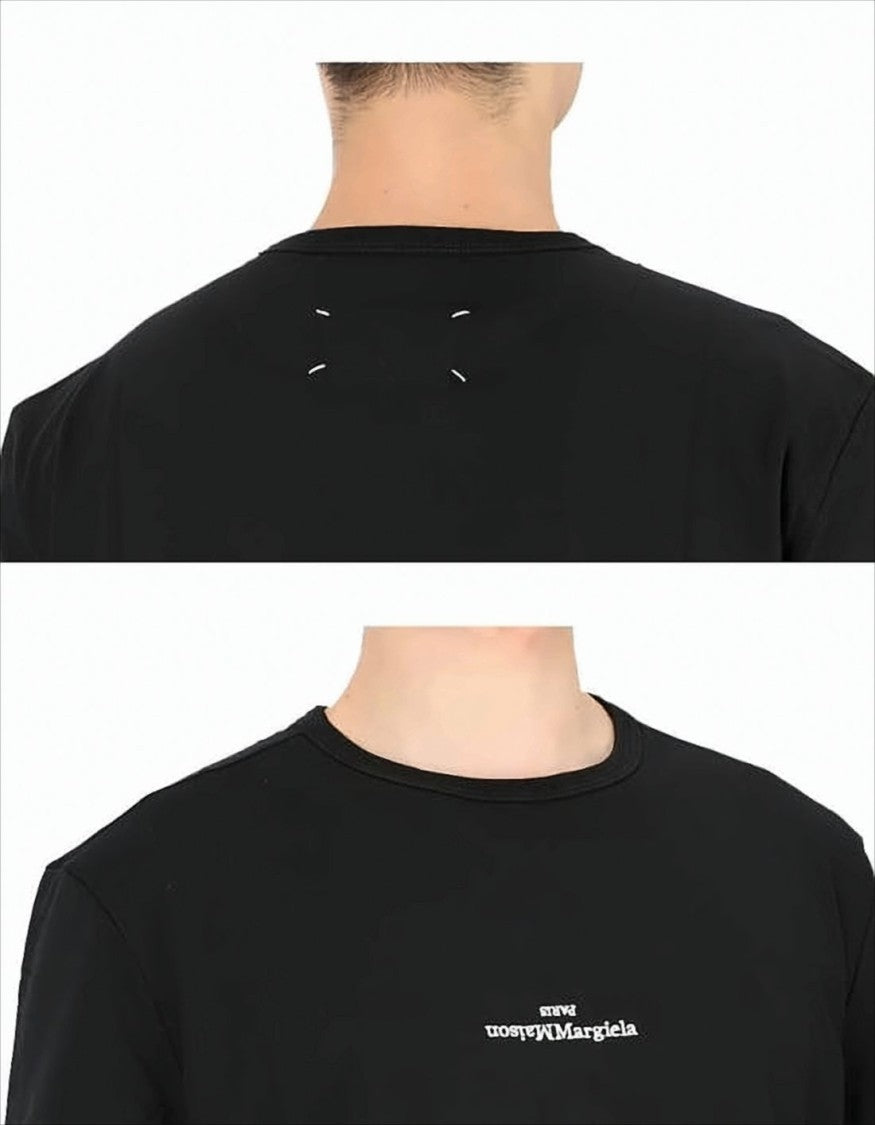 Maison Margiela Relaxed-Fit Black Cotton T-Shirt With Subtle Logo Detail