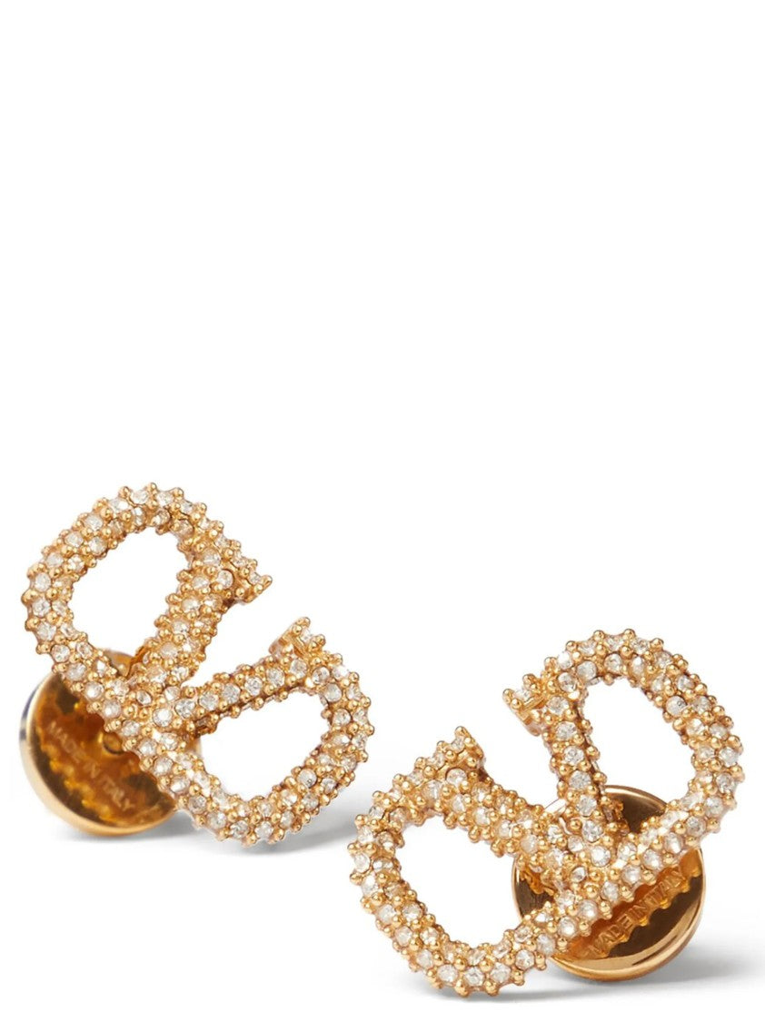 Valentino Garavani Vlogo Signature Earrings With Swarovski Crystals And Polished Finish