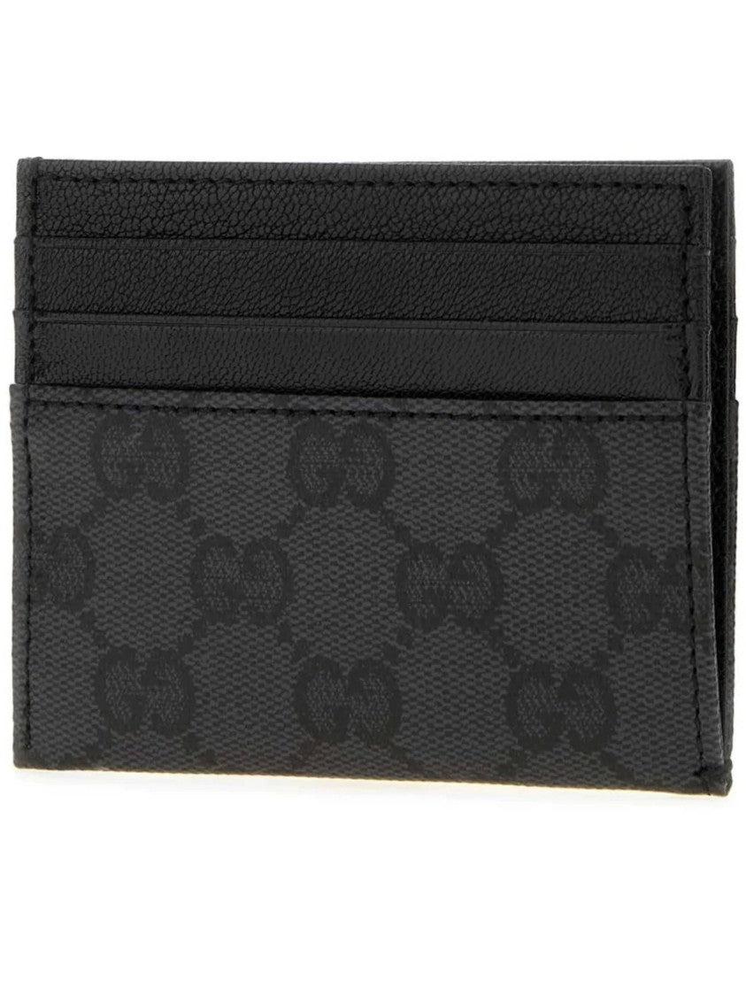 Gucci Interlocking Double G Textured Credit Card Case - Black