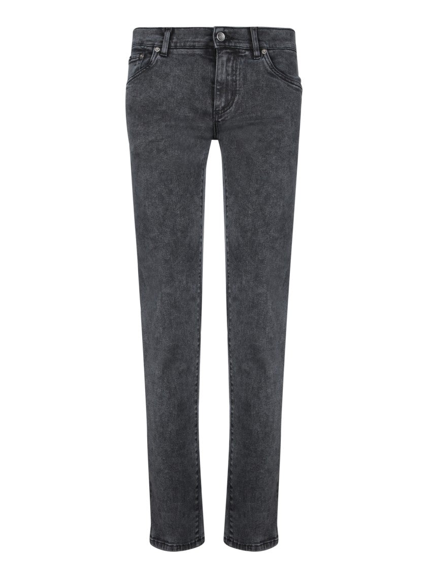 Dolce & Gabbana Straight-Leg Black Jeans With Subtle Faded Finish
