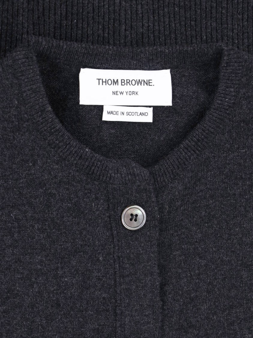 Thom Browne Dark Grey Cashmere 4-Bar Cardigan