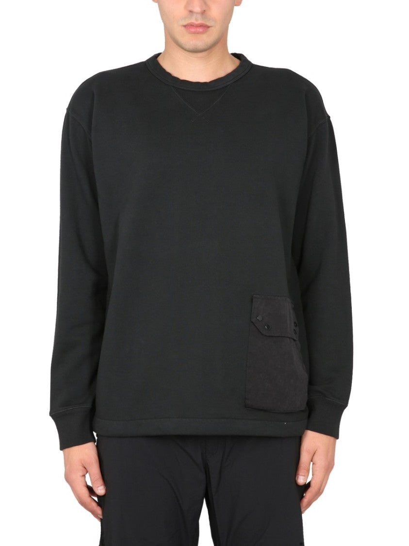 Ten C Relaxed Fit Black Cotton Sweatshirt